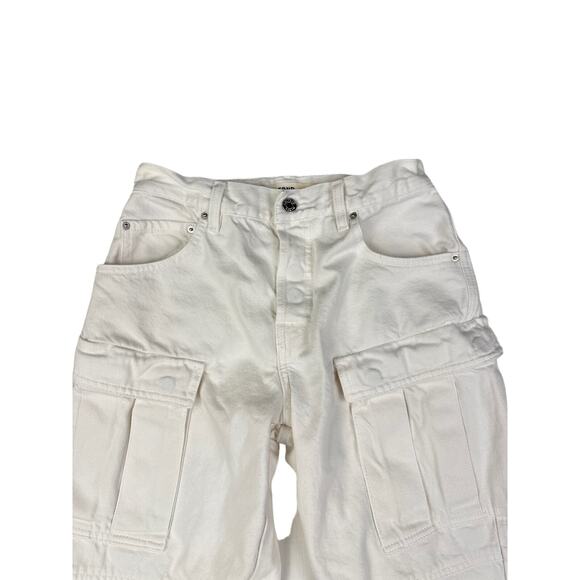 GRLFRND - The Lex High Rise Wide Leg Cargo Jeans in White - Picture 2 of 8